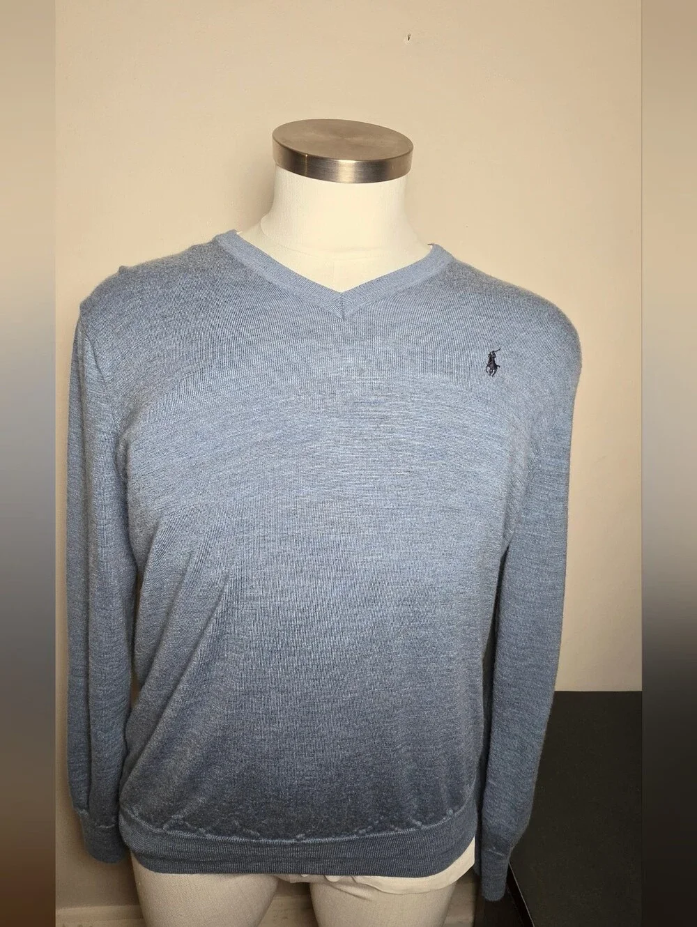 Polo by Ralph Lauren Light Blue V-Neck Men's Sweater